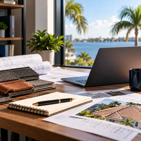 Roofing research desk used by the Sarasota Roof Replacement Co editorial team